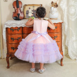 Children'S Dresses Girls' Puffy Mesh Dress Cascading Ruffles Dress Middle Children'S Princess Dress Show Dress