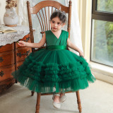 Children'S Dresses Girls' Puffy Mesh Dress Cascading Ruffles Dress Middle Children'S Princess Dress Show Dress