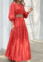 Spring Slim Fit Loose Women'S Polka Dot Print Long Dress