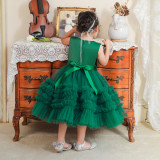 Children'S Dresses Girls' Puffy Mesh Dress Cascading Ruffles Dress Middle Children'S Princess Dress Show Dress