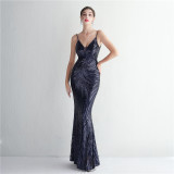 Long Sequins Plus Size Costume Formal Party Evening Dress