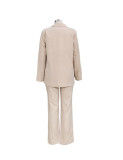 Fall Women Chic Solid Suit And Pants Two Piece