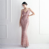 Long Sequins Plus Size Costume Formal Party Evening Dress