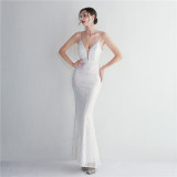 Long Sequins Plus Size Costume Formal Party Evening Dress