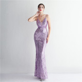 Long Sequins Plus Size Costume Formal Party Evening Dress