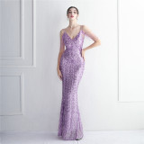 Long Sequins Plus Size Costume Formal Party Evening Dress