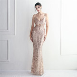 Long Sequins Plus Size Costume Formal Party Evening Dress