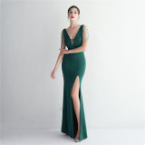 Long Sequins Plus Size Costume Formal Party Evening Dress