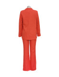 Fall Women Chic Solid Suit And Pants Two Piece