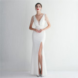 Long Sequins Plus Size Costume Formal Party Evening Dress