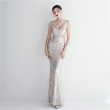 Long Sequins Plus Size Costume Formal Party Evening Dress