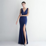 Long Sequins Plus Size Costume Formal Party Evening Dress
