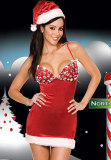 Christmas Costume Women Beaded Sexy Sleeveless Dress without Hood
