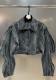 American Retro Top Autumn Turndown Collar Long Sleeve Denim Coat