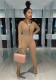 Women's Solid High Stretch Zip Hem Slit Jumpsuit
