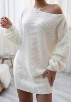 Fall/Winter Women's Long Sleeve Off Shoulder Casual Loose knitting Sweater Dress Fall/Winter Women's Long Sleeve Off Shoulder Casual Loose knitting Sweater Dress