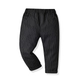 Boys solid color shirt striped trousers gentleman suit