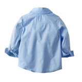 Boys solid color shirt striped trousers gentleman suit