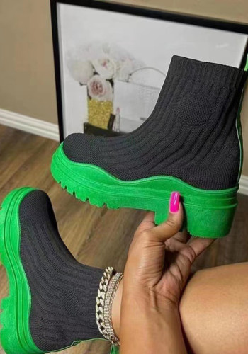 Fall Platform Casual knit Shoes High Top Stretch Socks Boots Overfoot Fashion Casual Boots