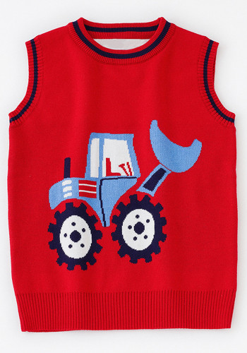 Autumn boys sleeveless sweater vest fashion children cartoon knitting vest Outdoor Wear baby vest