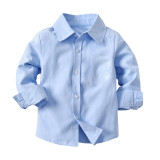 Boys solid color shirt striped trousers gentleman suit