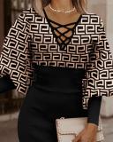 Women Long Sleeve V Neck Bodycon Dress