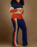 Women Printed Long Sleeve Top and Pant Two Piece
