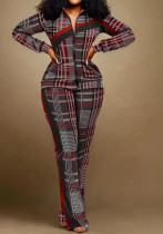 Women Printed Long Sleeve Top and Pant Two Piece