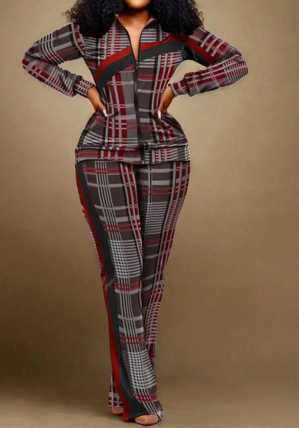 Women Printed Long Sleeve Top and Pant Two Piece