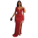 Sexy Low Back Fringe Sequin Nightclub Dress