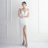 Sequin Beaded Sling Party Sequin Dress Long Formal Party Slim Evening Dress