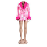 Sexy Women's Plush Print Jacket