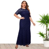 Plus Size Women's Lace Evening Dress Bridesmaid Dress