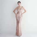 Beaded Beaded Evening Long Formal Party Slim Fit Evening Dress