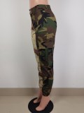 Women's Fashion Style Contrast Patchwork Camo Cargo Pants