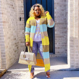 Fashion Long Sleeve Contrast Sweater Cardigan