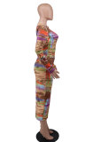 Autumn Fashion Print Women Long Sleeve Casual Dress