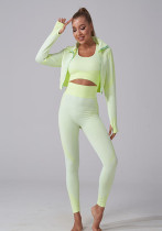 Women Sports Fitness Seamless Yoga Wear Three Piece Set Women Sports Fitness Seamless Yoga Wear Three Piece Set