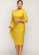 Women Irregular off-the-shoulder three-quarter sleeve dress