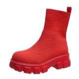 Women Casual Fall/Winter Stretch Socks Short Boots