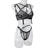 Erotic lingerie Bikini See-Through skirt rivet sexy suit skirt two-piece set