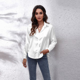 Women's Satin Silk Long Sleeve Shirt