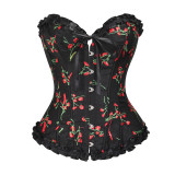 women sexy floral lace-up vintage corset