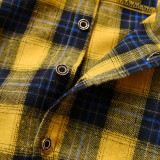 Boys' long-sleeved plaid shirt small and medium-sized children's baby spring and autumn go out formal top
