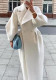 Women Vintage Balloon Sleeve Turndown Collar Wool Jacket