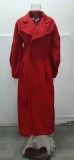 Women Vintage Balloon Sleeve Turndown Collar Wool Jacket