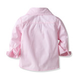 Children's clothing boys little gentleman suit Kids Boy Shirt and bib pants two piece set