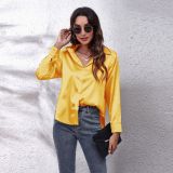 Women's Satin Silk Long Sleeve Shirt