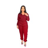 Drawstring Solid One Piece Slim Waist Women'S Cargo Legging Jumpsuit