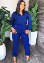 Drawstring Solid One Piece Slim Waist Women'S Cargo Legging Jumpsuit Drawstring Solid One Piece Slim Waist Women'S Cargo Legging Jumpsuit